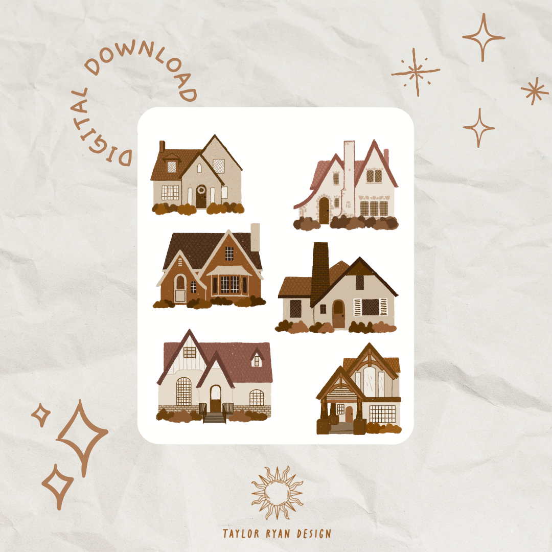 *PRINTABLE* Cottages Sticker Sheet