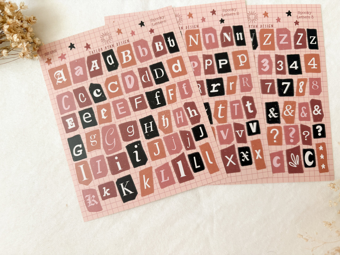Spooky Letters Sticker Sheets