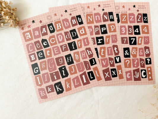 Spooky Letters Sticker Sheets