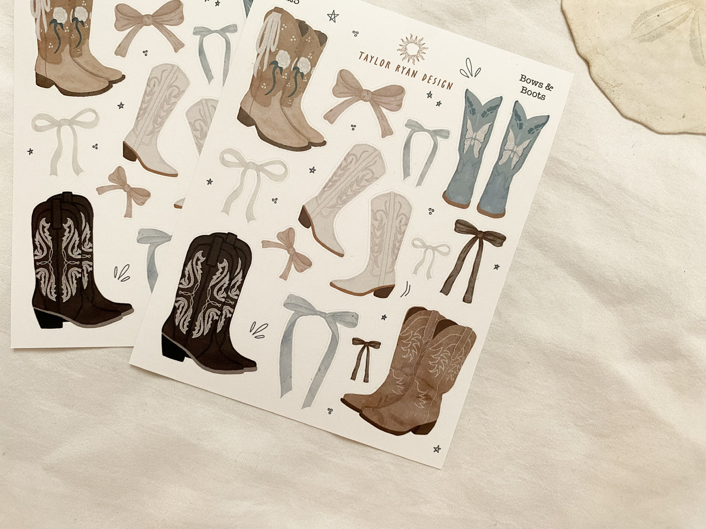 Bows & Boots Sticker Sheet