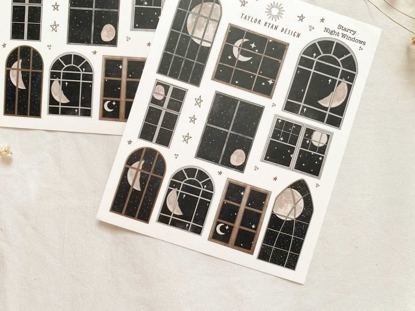 Starry Night Windows Sticker Sheet