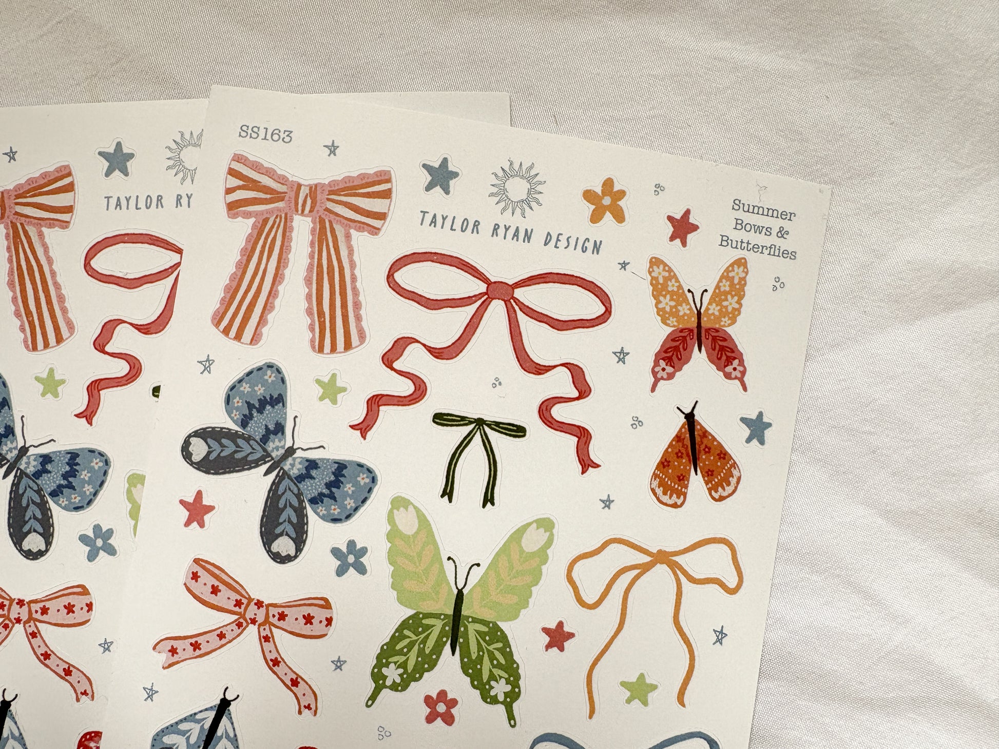 Summer Bows & Butterflies Sticker Sheet