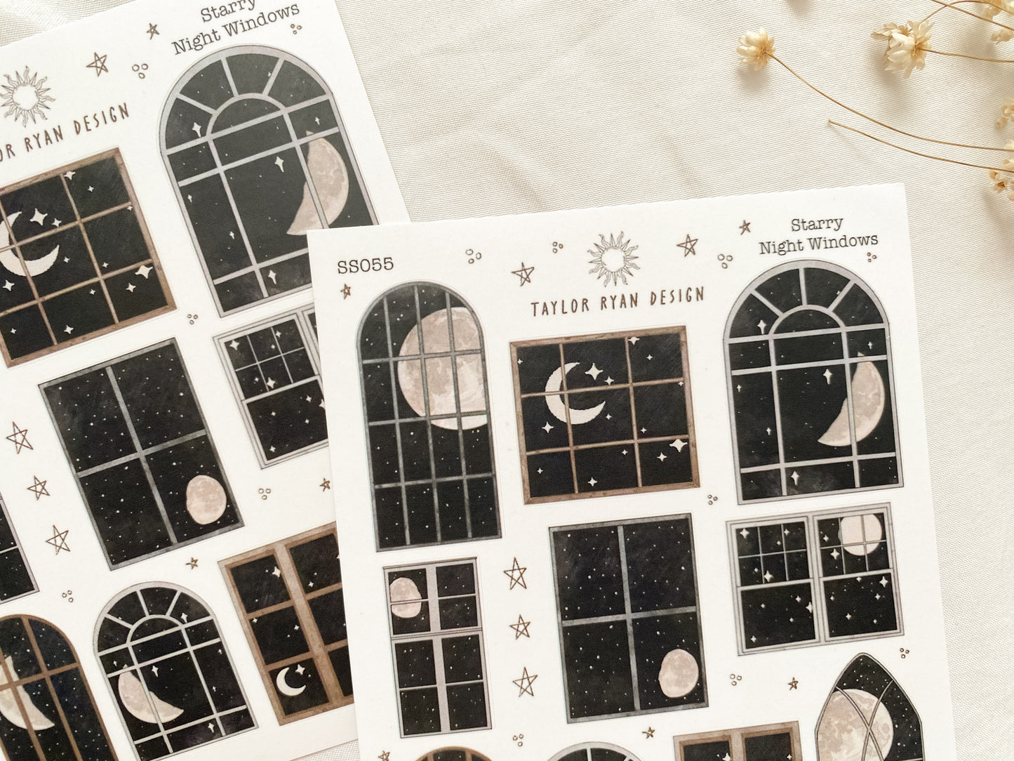 Starry Night Windows Sticker Sheet