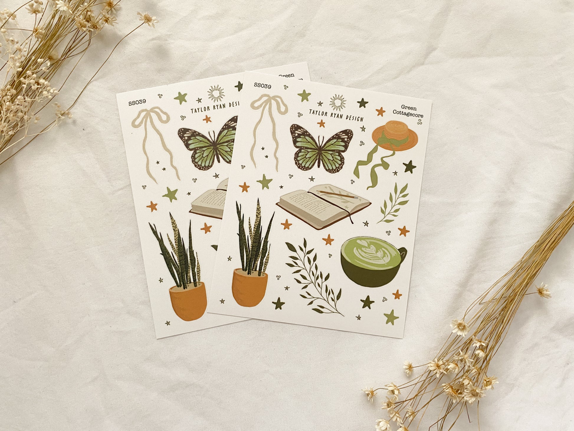 Green Cottagecore Sticker Sheet