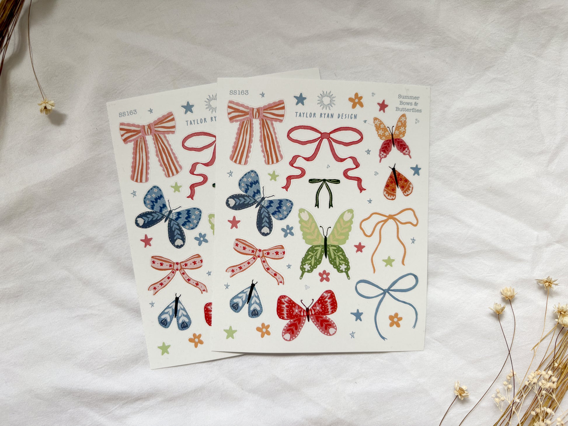 Summer Bows & Butterflies Sticker Sheet
