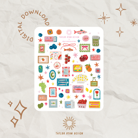 *PRINTABLE* Mini Sardine Girl Sticker Sheet