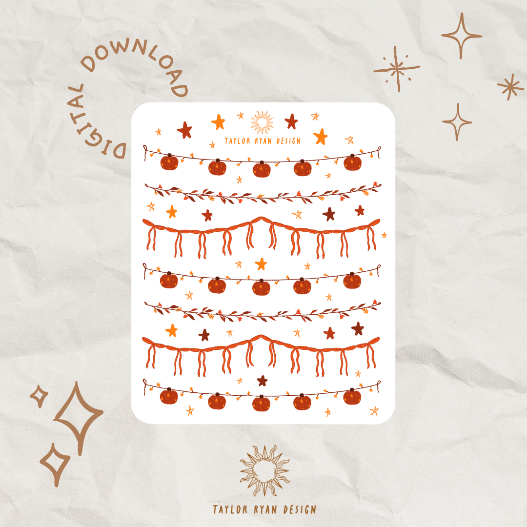 *PRINTABLE* Autumn Garlands Sticker Sheet