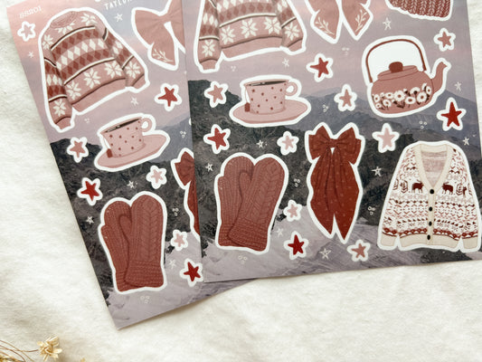 Rosy Winter Sticker Sheet