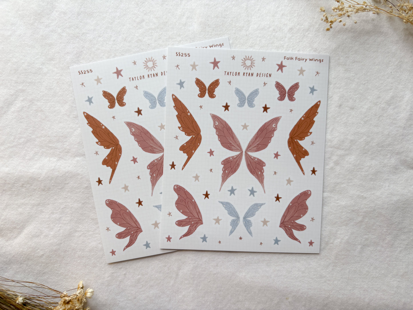 Folk Fairy Wings Sticker Sheet