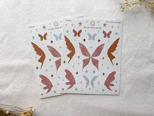 Folk Fairy Wings Sticker Sheet