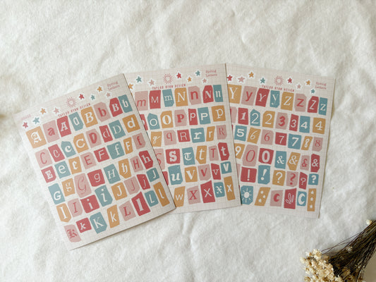 Spring Letters Sticker Sheets