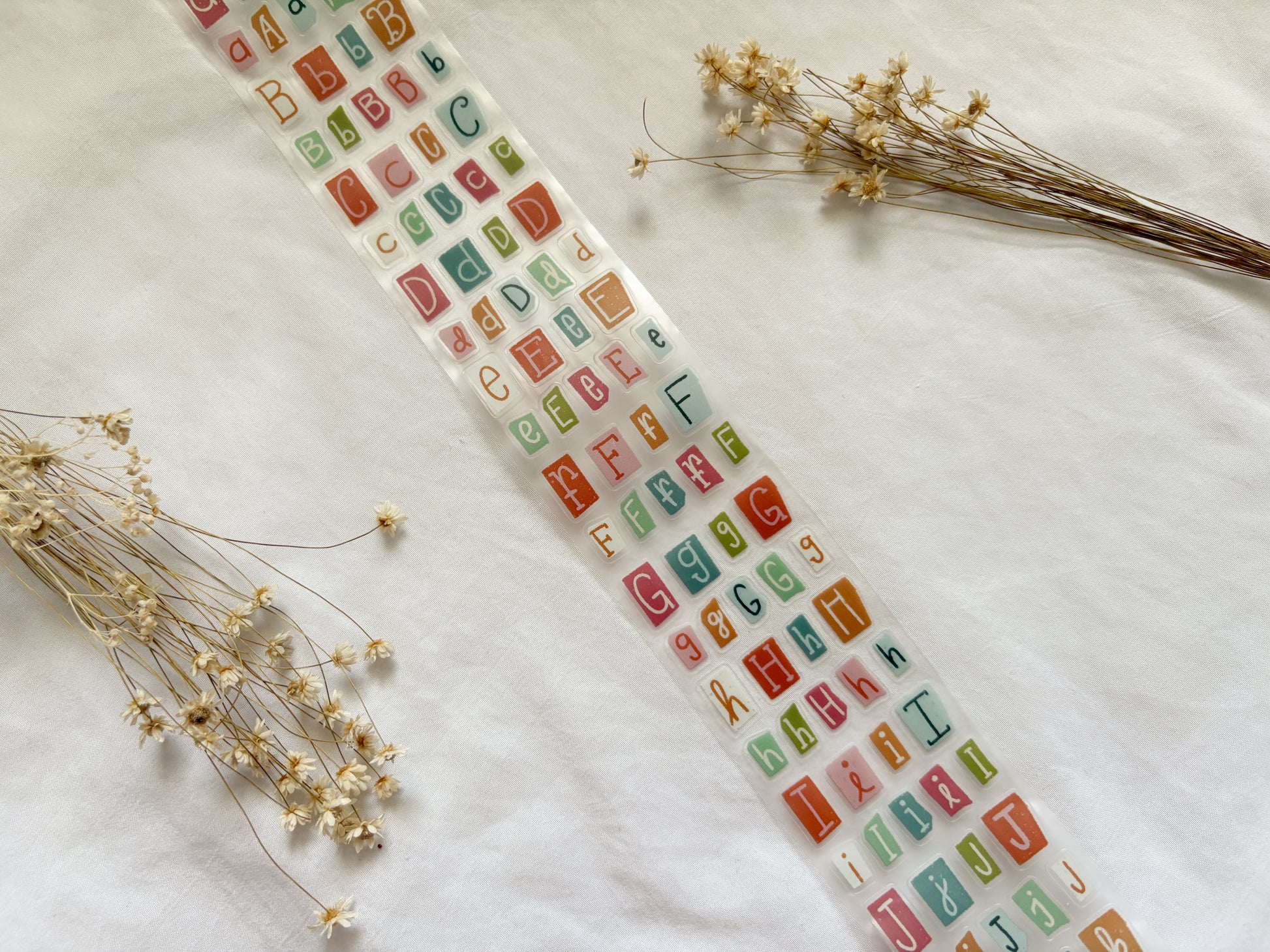 Colorful Letters & Numbers PET Tape (PRE-CUT)