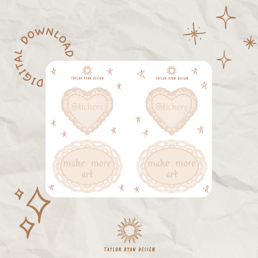 *PRINTABLE* Teddy & Lace Freebies Sticker Sheet