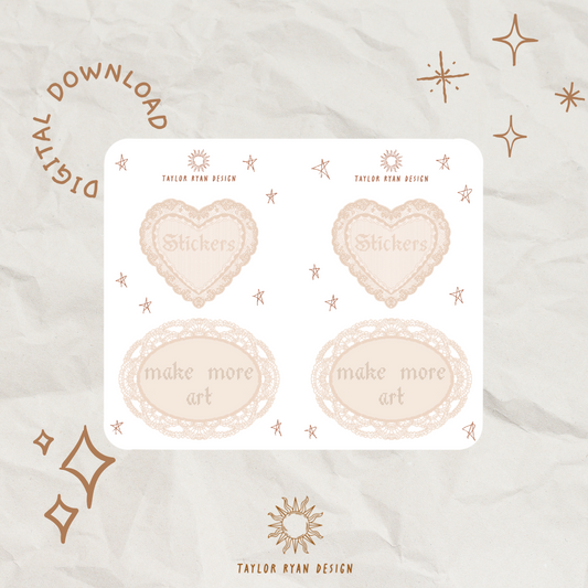 *PRINTABLE* Teddy & Lace Freebies Sticker Sheet