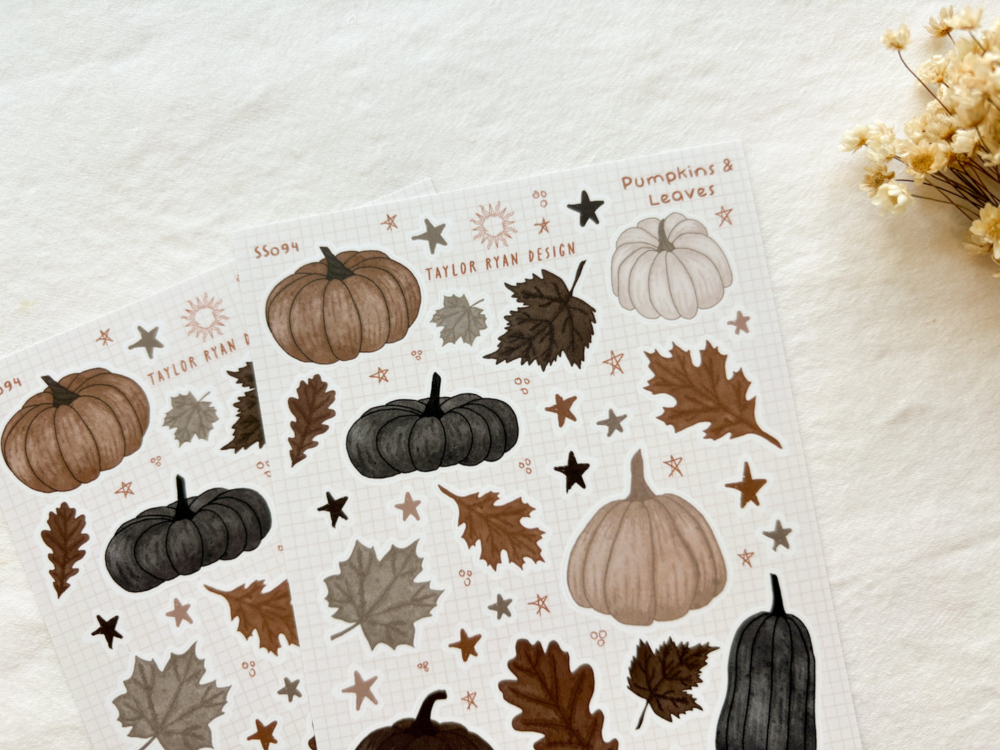 Pumpkins & Leaves Sticker Sheet
