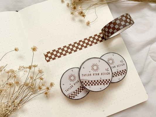 Brown Checkerboard Washi Tape