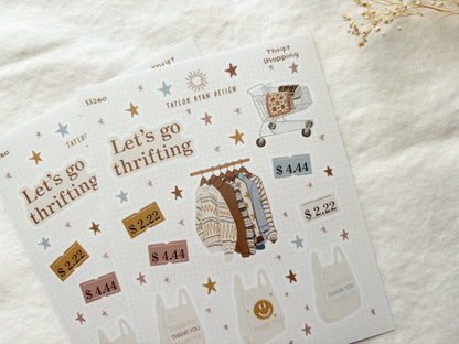 Thrift Shopping Sticker Sheet