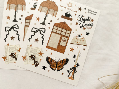 Whimsical Bookstore Sticker Sheet