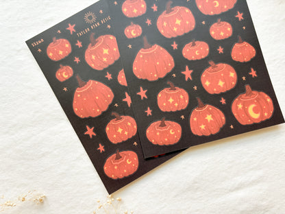 Dark Glowy Pumpkins Sticker Sheet