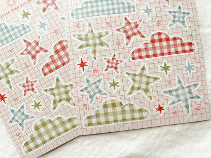 Gingham Clouds Sticker Sheet