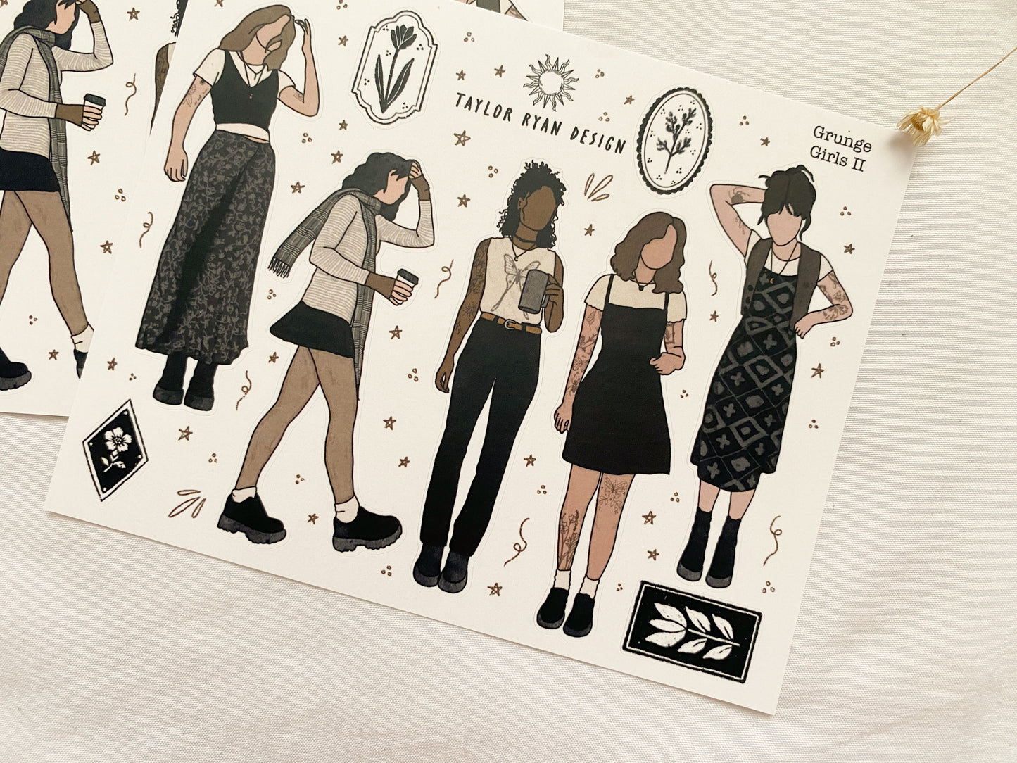 Grunge Girls II Sticker Sheet