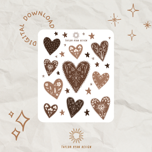 *PRINTABLE* Heart Flash Sticker Sheet