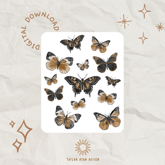 *PRINTABLE* Fall Butterflies Sticker Sheet