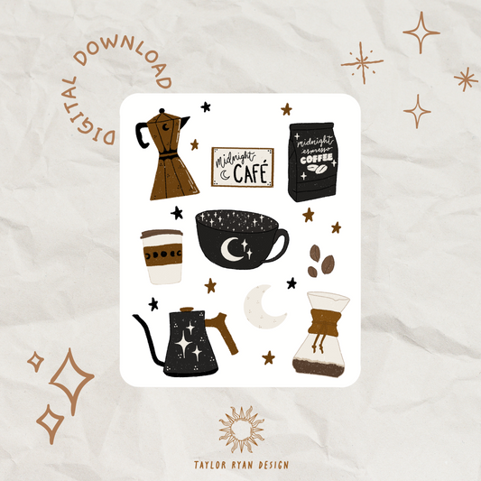 *PRINTABLE* Midnight Espresso Sticker Sheet