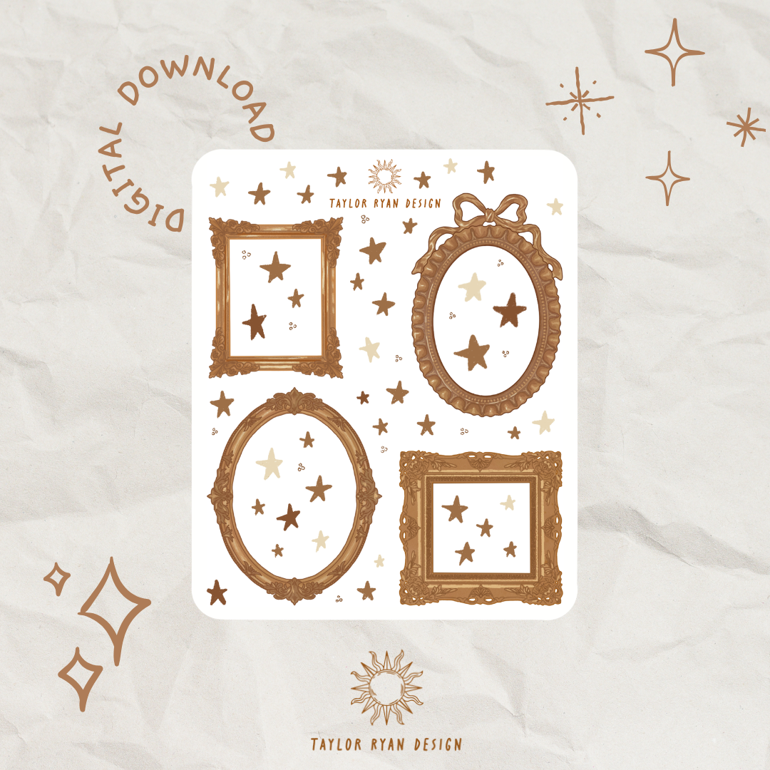 *PRINTABLE* Vintage Frames Sticker Sheet – Taylor Ryan Design
