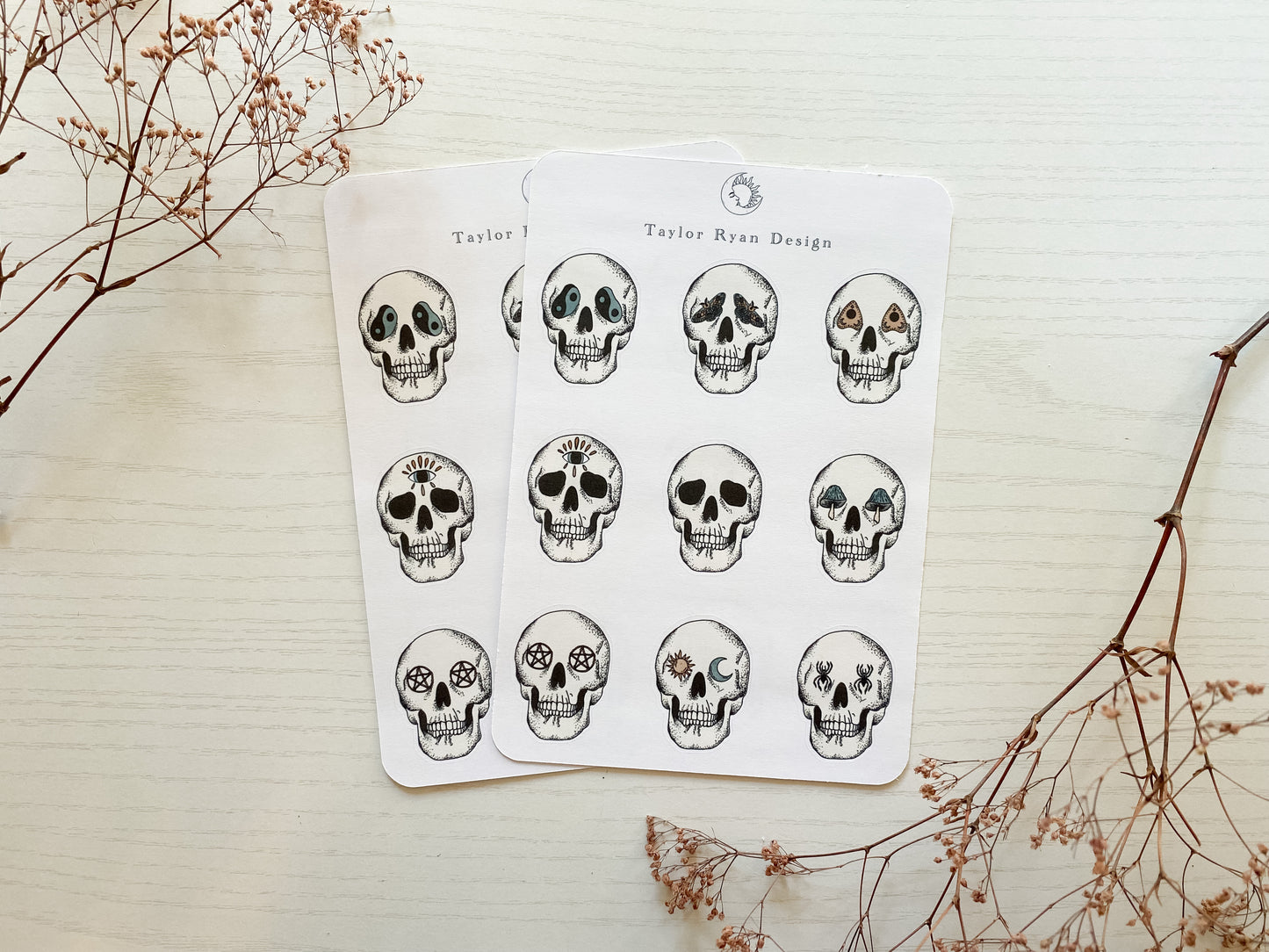 Skulls in Color Sticker Sheet