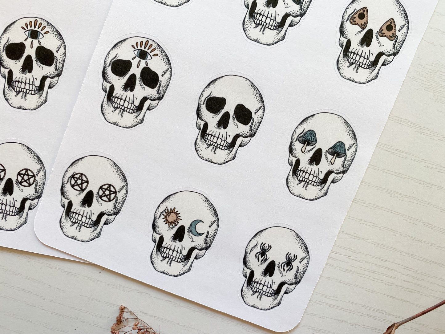 Skulls in Color Sticker Sheet