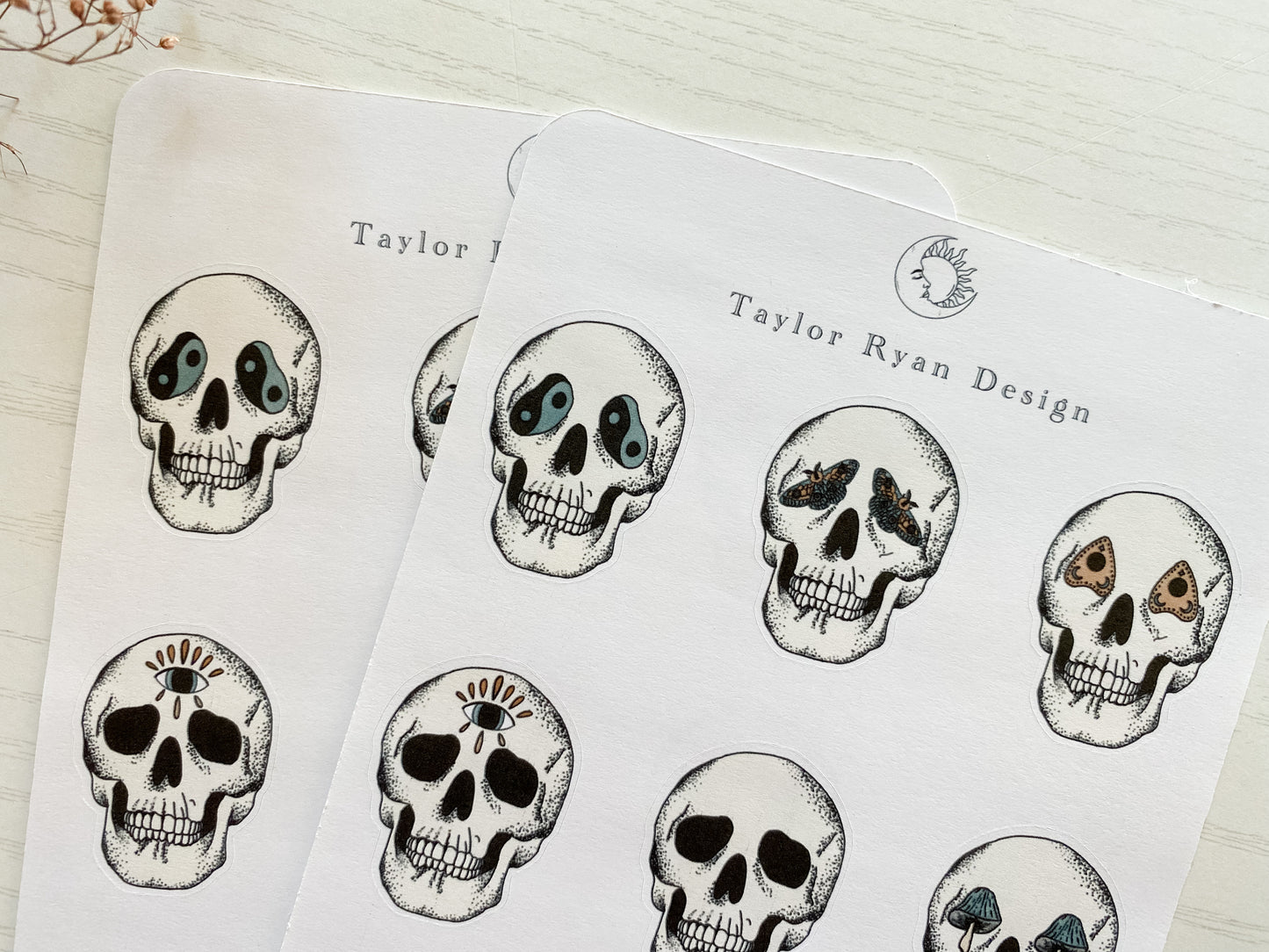 Skulls in Color Sticker Sheet