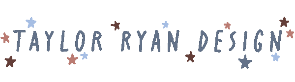 Taylor Ryan Design Logo with stars around it