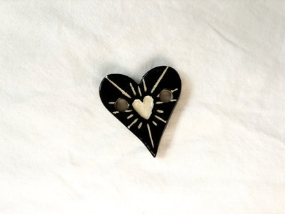 Carved Heart Ceramic Journal Connectors/Charm